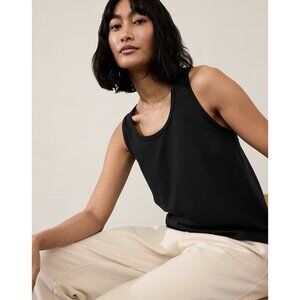 New Athleta XL ESSENTIAL TANK X-Large Black Lightweight SUPIMA Cotton